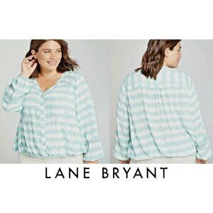 Lane Bryant Tie Dye Striped Peasant Top - size 22/24